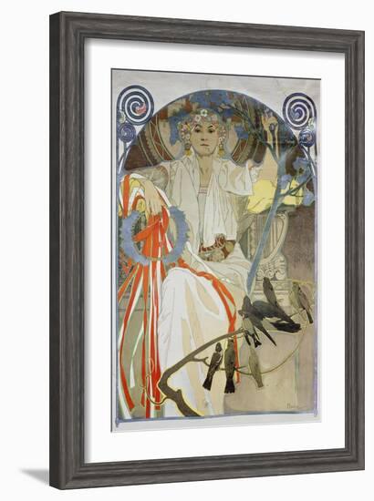 Plakat Fuer Das Gesangs- Und Musikfest Fruehling 1914 in Prag, 1914-Alphonse Mucha-Framed Giclee Print