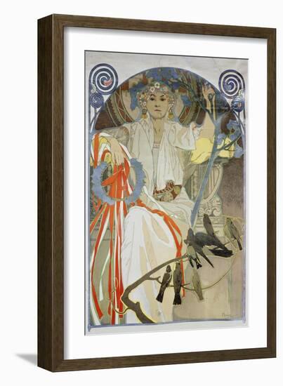 Plakat Fuer Das Gesangs- Und Musikfest Fruehling 1914 in Prag, 1914-Alphonse Mucha-Framed Giclee Print