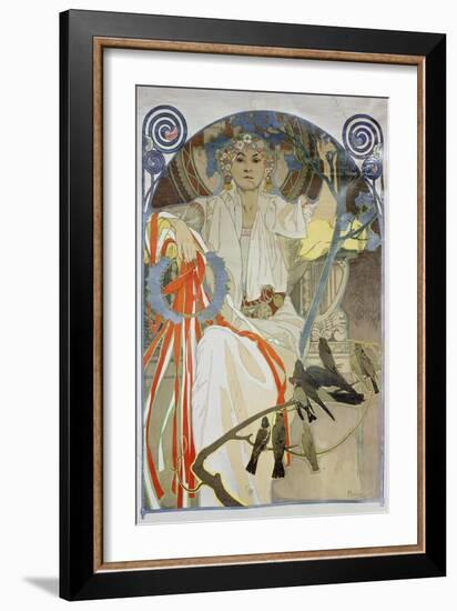 Plakat Fuer Das Gesangs- Und Musikfest Fruehling 1914 in Prag, 1914-Alphonse Mucha-Framed Giclee Print