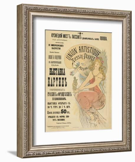 Plakat Fuer Eine Ausstellung Russischer Und Franzoesischer Kuenstler, 1898-Alphonse Mucha-Framed Giclee Print