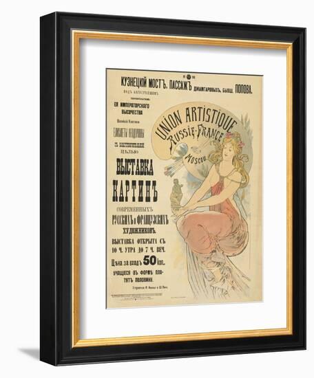 Plakat Fuer Eine Ausstellung Russischer Und Franzoesischer Kuenstler, 1898-Alphonse Mucha-Framed Giclee Print