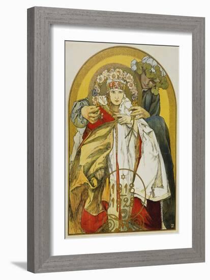 Plakat Zum Zehnten Jahrestag Des Bestehens Der Tschechoslowakischen Republik, 1928-Alphonse Mucha-Framed Giclee Print