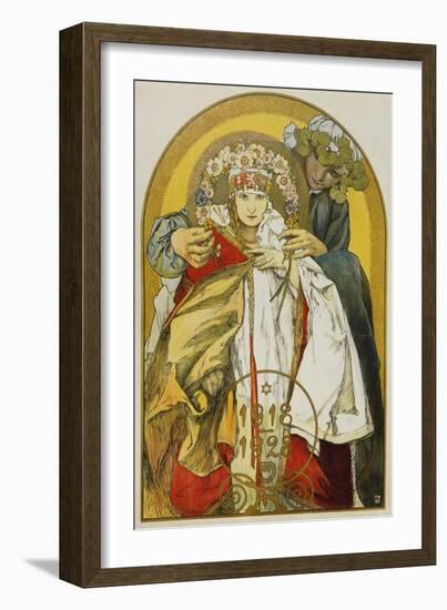 Plakat Zum Zehnten Jahrestag Des Bestehens Der Tschechoslowakischen Republik, 1928-Alphonse Mucha-Framed Giclee Print