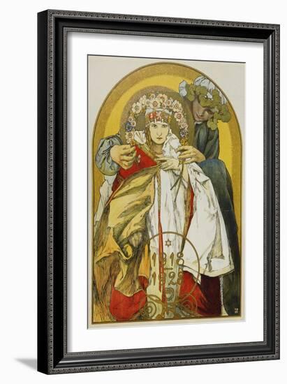 Plakat Zum Zehnten Jahrestag Des Bestehens Der Tschechoslowakischen Republik, 1928-Alphonse Mucha-Framed Giclee Print