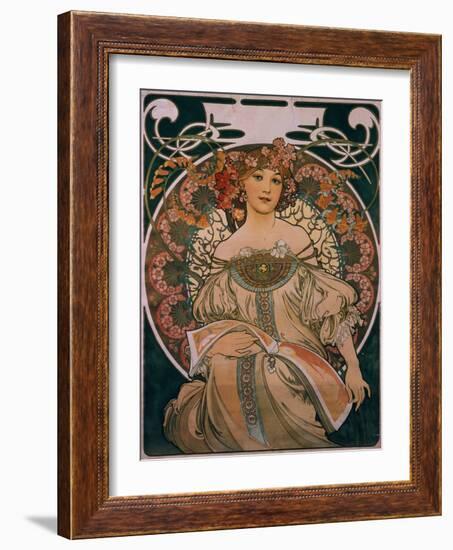 Plakatgestaltung (Urspruenglich Fuer F. Champenois, Jedoch Ohne Firmeneindruck), 1897-Alphonse Mucha-Framed Giclee Print