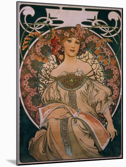 Plakatgestaltung (Urspruenglich Fuer F. Champenois, Jedoch Ohne Firmeneindruck), 1897-Alphonse Mucha-Mounted Giclee Print