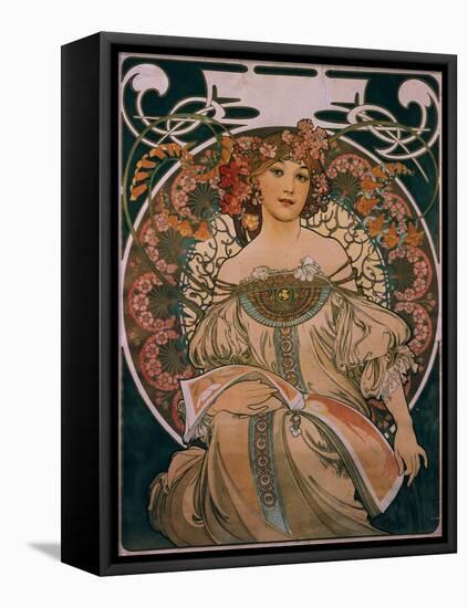 Plakatgestaltung (Urspruenglich Fuer F. Champenois, Jedoch Ohne Firmeneindruck), 1897-Alphonse Mucha-Framed Premier Image Canvas