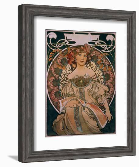 Plakatgestaltung (Urspruenglich Fuer F. Champenois, Jedoch Ohne Firmeneindruck), 1897-Alphonse Mucha-Framed Giclee Print