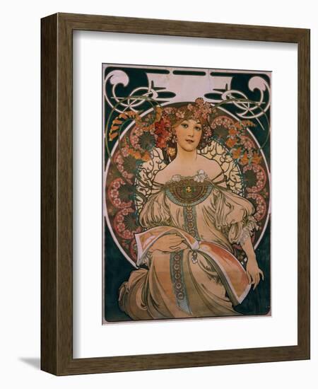 Plakatgestaltung (Urspruenglich Fuer F. Champenois, Jedoch Ohne Firmeneindruck), 1897-Alphonse Mucha-Framed Giclee Print