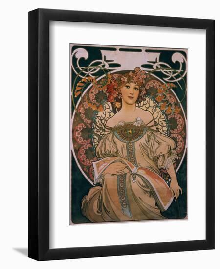 Plakatgestaltung (Urspruenglich Fuer F. Champenois, Jedoch Ohne Firmeneindruck), 1897-Alphonse Mucha-Framed Giclee Print