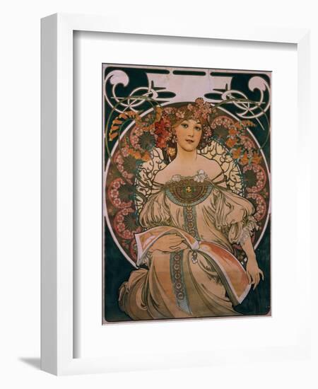 Plakatgestaltung (Urspruenglich Fuer F. Champenois, Jedoch Ohne Firmeneindruck), 1897-Alphonse Mucha-Framed Giclee Print