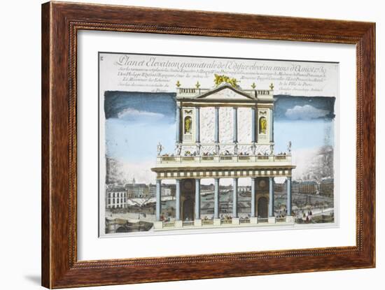 Plan and Elevation of the Structure Built on August 1739-null-Framed Giclee Print