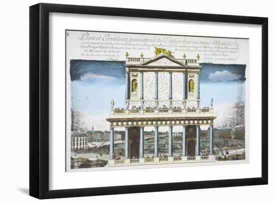 Plan and Elevation of the Structure Built on August 1739-null-Framed Giclee Print