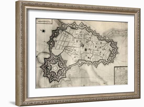 Plan and Fortifications of Lille around 1670, from 'Memoires de Charles de Batz-Castelmore Comte…-French School-Framed Giclee Print