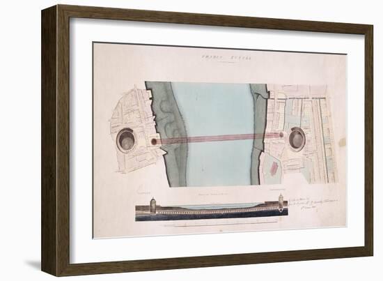 Plan and Longitudinal Section of the Thames Tunnel, London, 1842-null-Framed Giclee Print