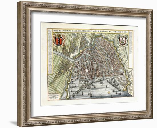 Plan and View of the Towns and Buildings of Holland and the Low Countries, 1649-Joan Blaeu-Framed Giclee Print