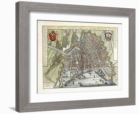 Plan and View of the Towns and Buildings of Holland and the Low Countries, 1649-Joan Blaeu-Framed Giclee Print