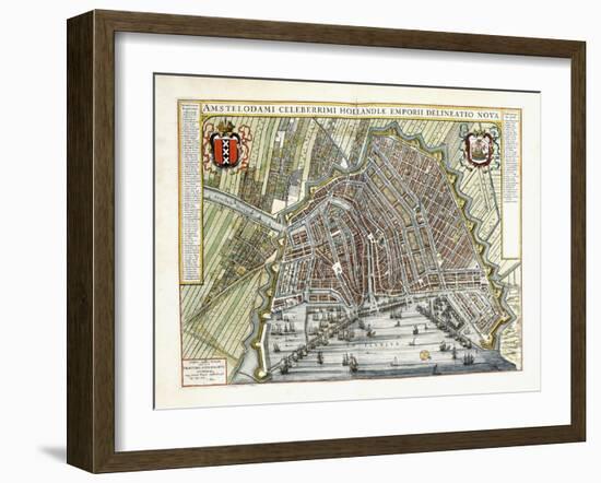 Plan and View of the Towns and Buildings of Holland and the Low Countries, 1649-Joan Blaeu-Framed Giclee Print