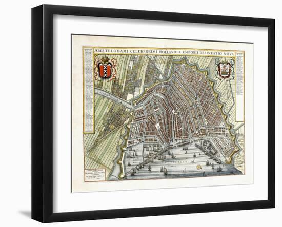 Plan and View of the Towns and Buildings of Holland and the Low Countries, 1649-Joan Blaeu-Framed Giclee Print