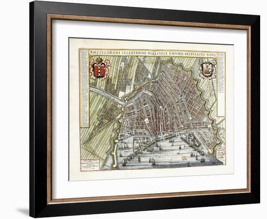 Plan and View of the Towns and Buildings of Holland and the Low Countries, 1649-Joan Blaeu-Framed Giclee Print