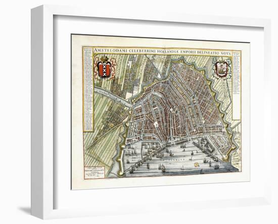 Plan and View of the Towns and Buildings of Holland and the Low Countries, 1649-Joan Blaeu-Framed Giclee Print