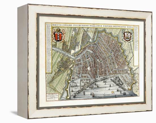 Plan and View of the Towns and Buildings of Holland and the Low Countries, 1649-Joan Blaeu-Framed Premier Image Canvas