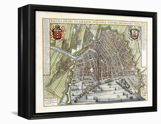 Plan and View of the Towns and Buildings of Holland and the Low Countries, 1649-Joan Blaeu-Framed Premier Image Canvas