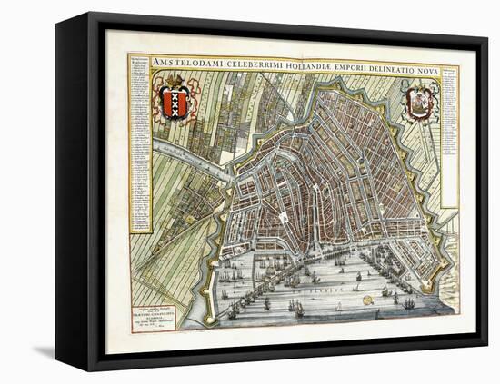 Plan and View of the Towns and Buildings of Holland and the Low Countries, 1649-Joan Blaeu-Framed Premier Image Canvas