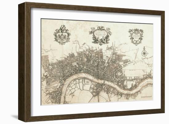 Plan City of the City of Londo-John Stow-Framed Art Print