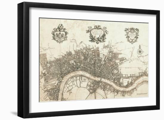 Plan City of the City of Londo-John Stow-Framed Art Print