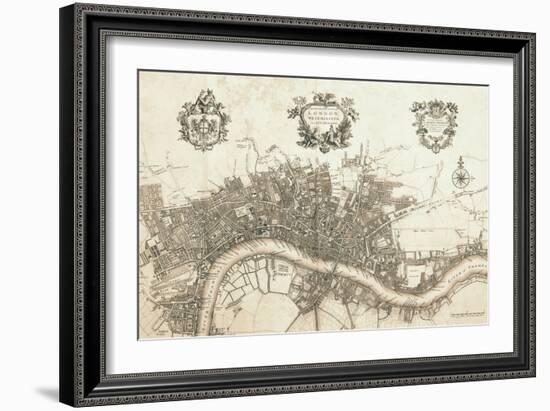 Plan City of the City of Londo-John Stow-Framed Art Print