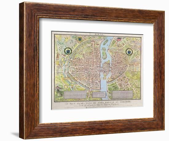 Plan de La Tapisserie, Map of Paris, Originally a Tapestry Made in circa 1570, 1818-Caroline Naudet-Framed Giclee Print