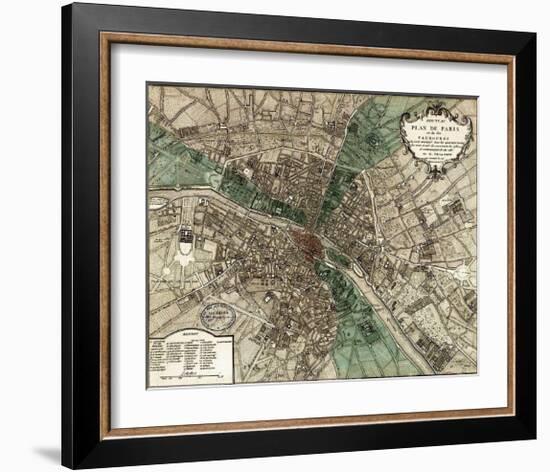 Plan de Paris-null-Framed Art Print