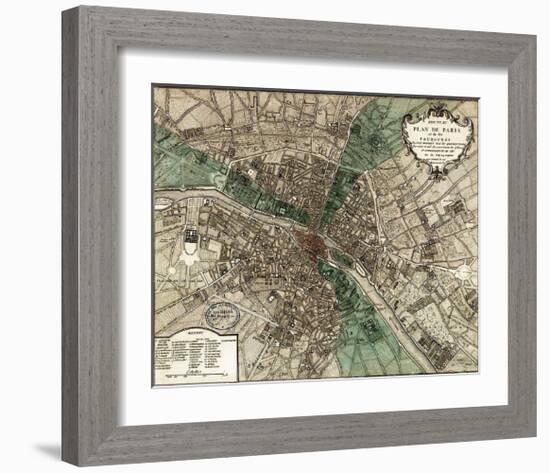 Plan de Paris-null-Framed Art Print