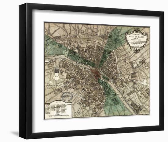 Plan de Paris-null-Framed Art Print