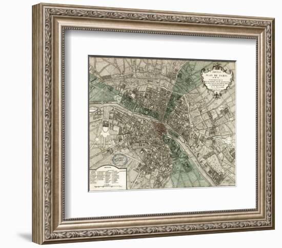 Plan de Paris-Vintage Reproduction-Framed Art Print