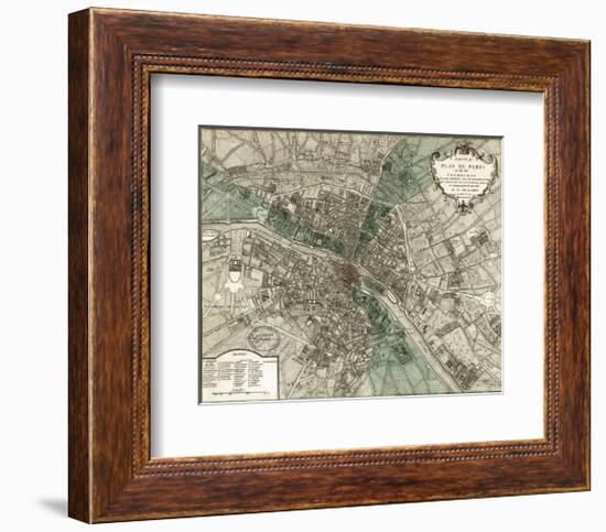 Plan de Paris-Vintage Reproduction-Framed Art Print