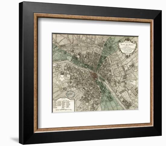 Plan de Paris-Vintage Reproduction-Framed Art Print