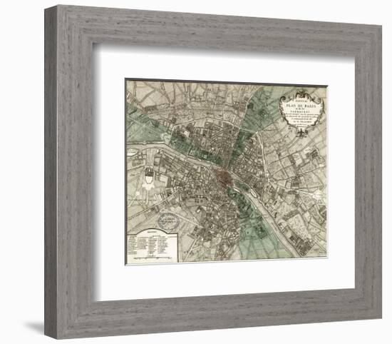 Plan de Paris-Vintage Reproduction-Framed Art Print