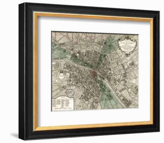 Plan de Paris-Vintage Reproduction-Framed Art Print