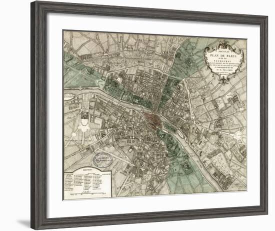 Plan de Paris-Vintage Reproduction-Framed Art Print