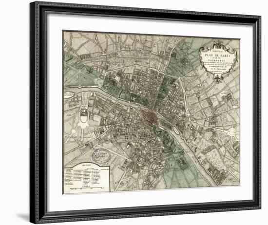 Plan de Paris-Vintage Reproduction-Framed Art Print