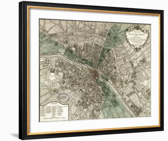 Plan de Paris-Vintage Reproduction-Framed Art Print