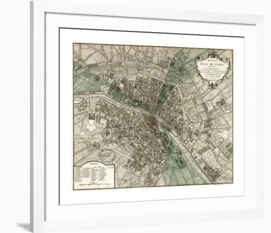 Plan de Paris-Vintage Reproduction-Framed Giclee Print