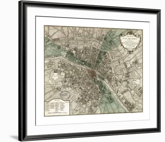 Plan de Paris-Vintage Reproduction-Framed Giclee Print