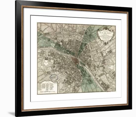 Plan de Paris-Vintage Reproduction-Framed Giclee Print