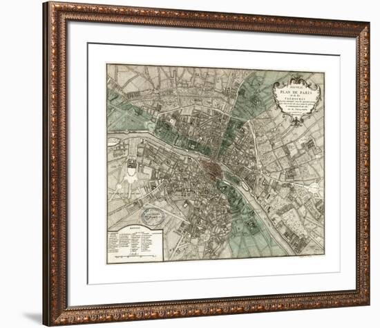 Plan de Paris-Vintage Reproduction-Framed Giclee Print