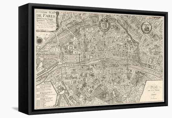 Plan dela Ville de Paris 1715-Nicolas De Fer-Framed Stretched Canvas