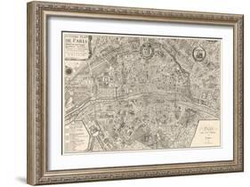 Plan dela Ville de Paris 1715-Nicolas De Fer-Framed Art Print