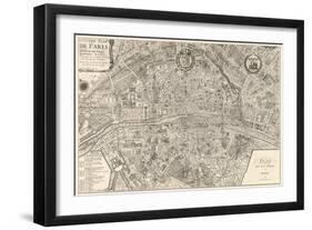 Plan dela Ville de Paris 1715-Nicolas De Fer-Framed Art Print